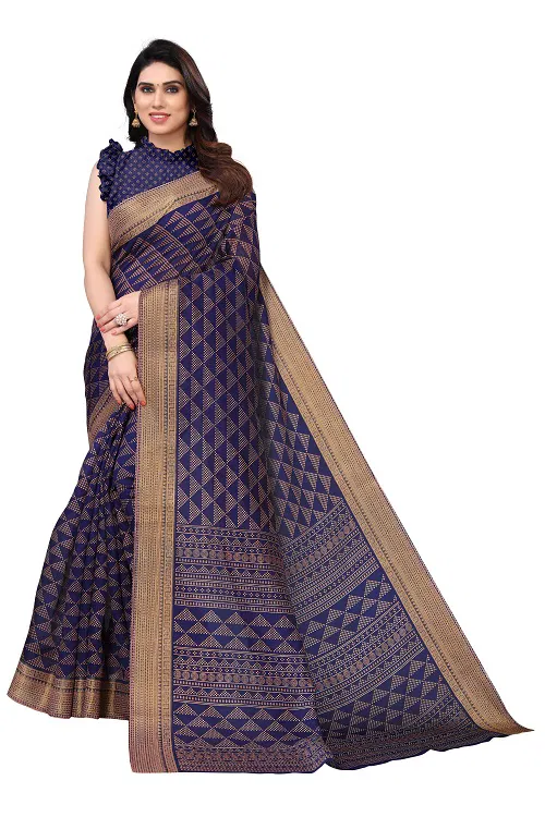 Zari Patta Gold 3  Regular Wear Handloom Wholesale Printed Saree Catalog
